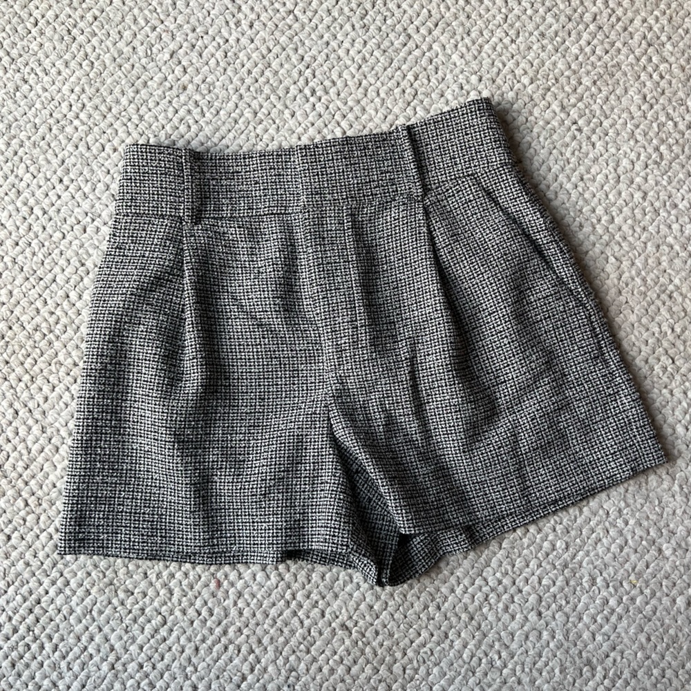 Alice + Olivia Employed pleated high waisted shorts